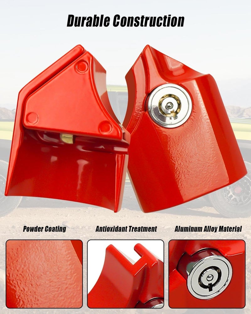 Tavaski Tailgate Anti-Theft Lock Compatible with Toyota Tacoma 2016 2017 2018 2019 2020 2021 2022 2023 Truck Bed Tailgate Lock with Keys Made by Zinc Alloy - Red - Image 4